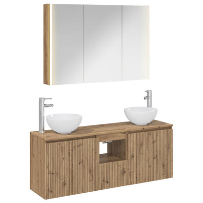 vidaXL Bathroom Cabinet Set 4 pcs Artisan Oak 103.5 x 15.5 x 70 cm