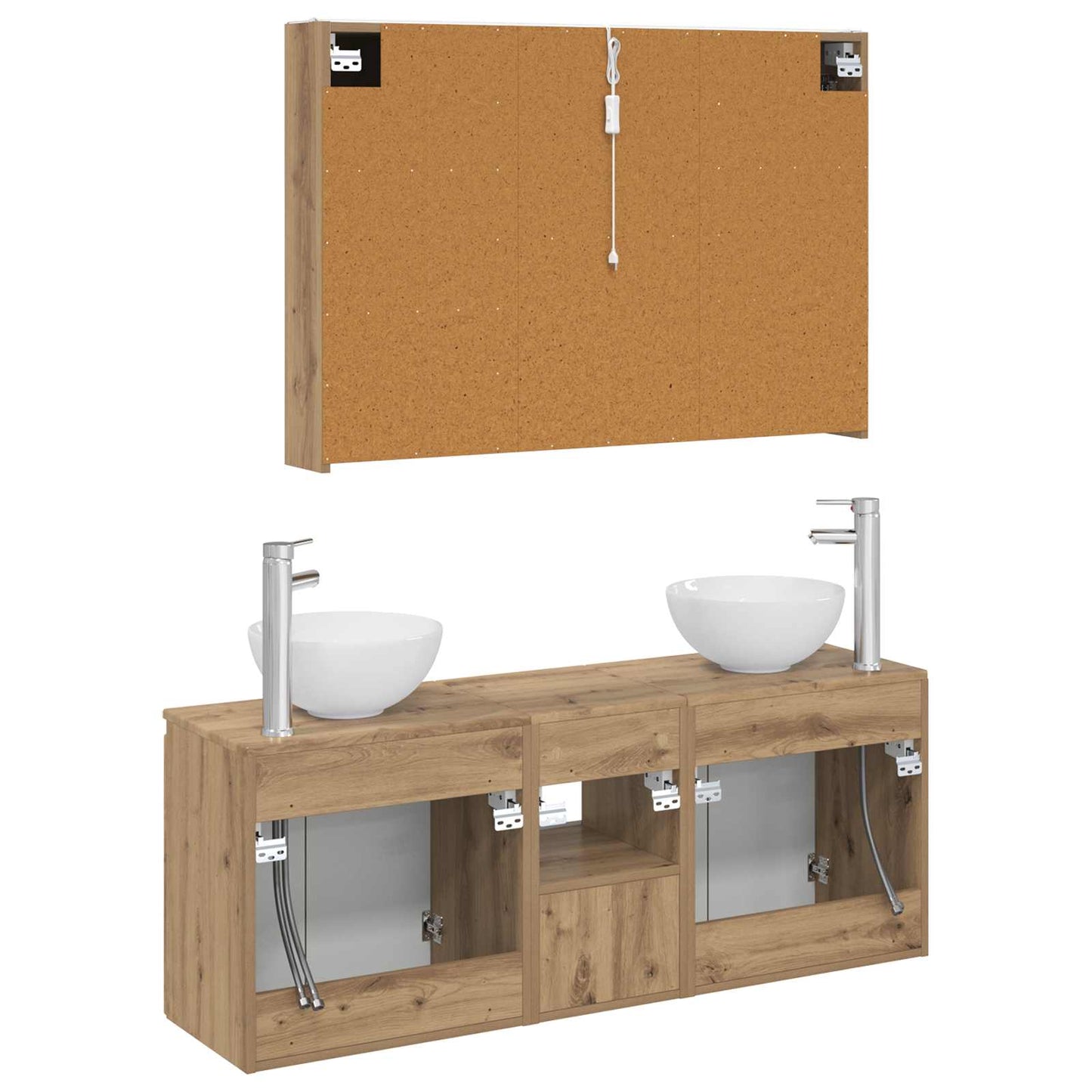 vidaXL Bathroom Cabinet Set 4 pcs Artisan Oak 103.5 x 15.5 x 70 cm