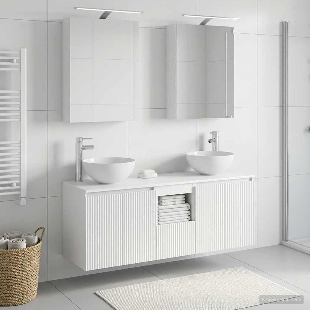 vidaXL Bathroom Cabinet Set 5 pcs White Engineered Wood
