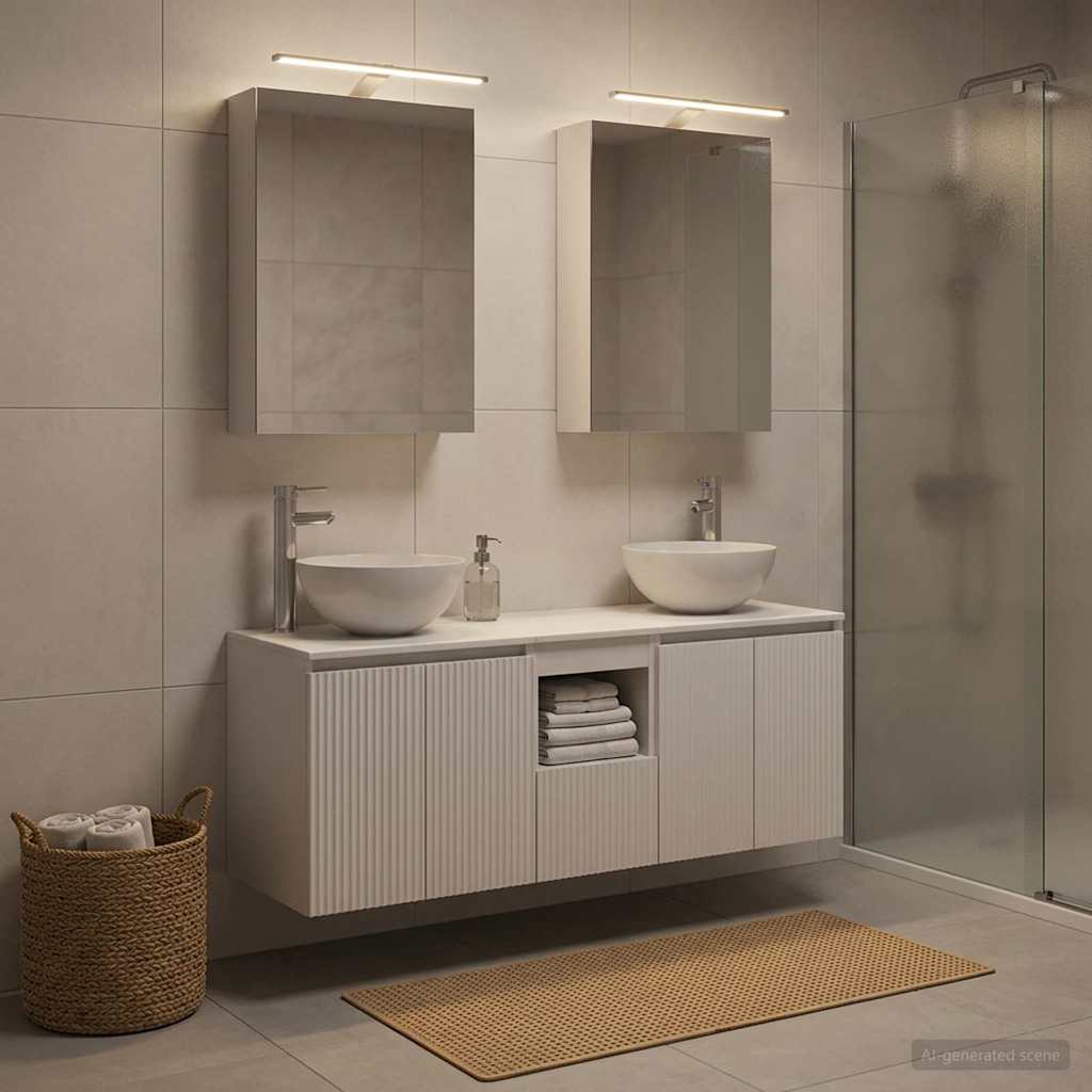 vidaXL Bathroom Cabinet Set 5 pcs White Engineered Wood