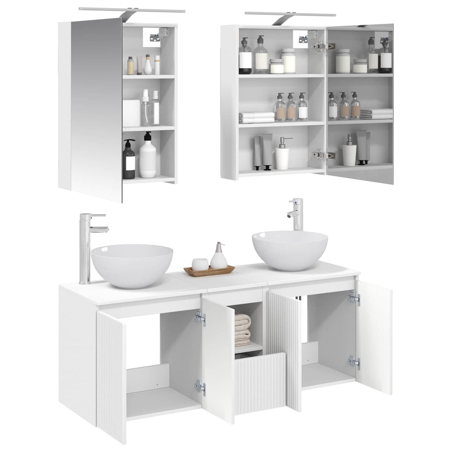 vidaXL Bathroom Cabinet Set 5 pcs White 50 x 14.5 x 70 cm