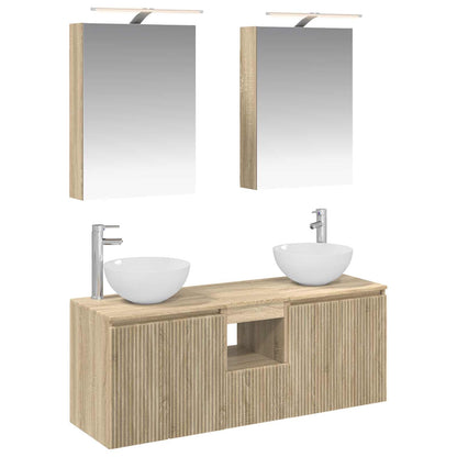 vidaXL Bathroom Cabinet Set 5 pcs Sonoma Oak 50 x 14.5 x 70 cm