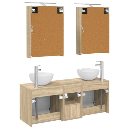vidaXL Bathroom Cabinet Set 5 pcs Sonoma Oak 50 x 14.5 x 70 cm