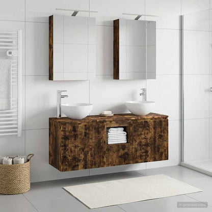 vidaXL Bathroom Cabinet Set 5 pcs Smoked Oak Engineered Wood