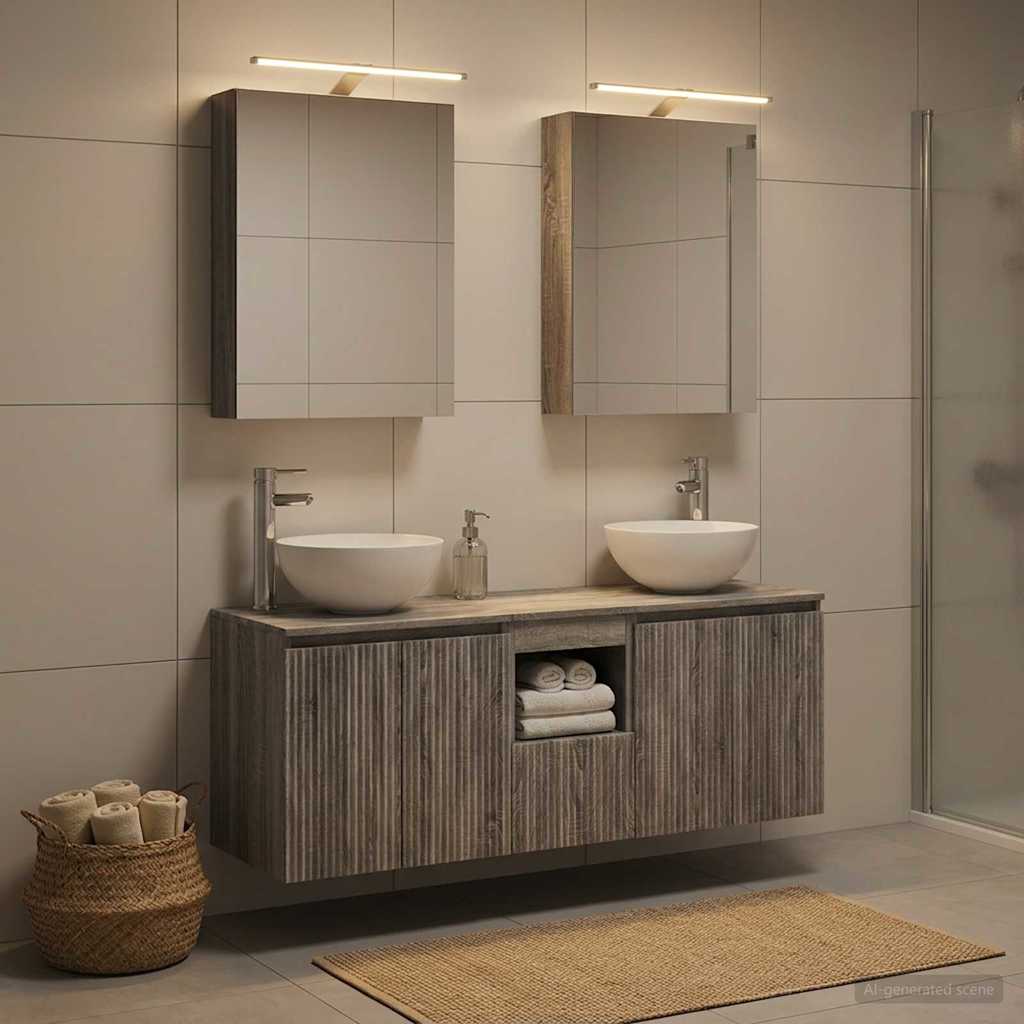 vidaXL Bathroom Cabinet Set 5 pcs Grey Sonoma Engineered Wood