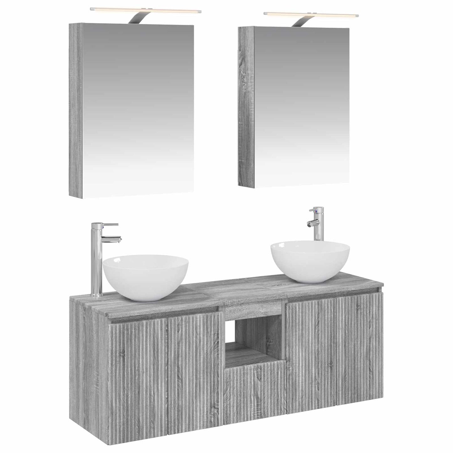 vidaXL Bathroom Cabinet Set 5 pcs Grey Sonoma 50 x 14.5 x 70 cm