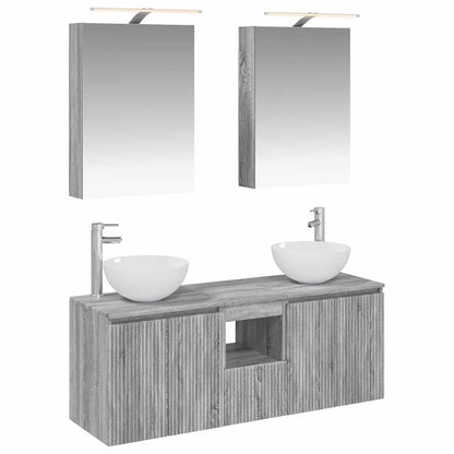 vidaXL Bathroom Cabinet Set 5 pcs Grey Sonoma 50 x 14.5 x 70 cm