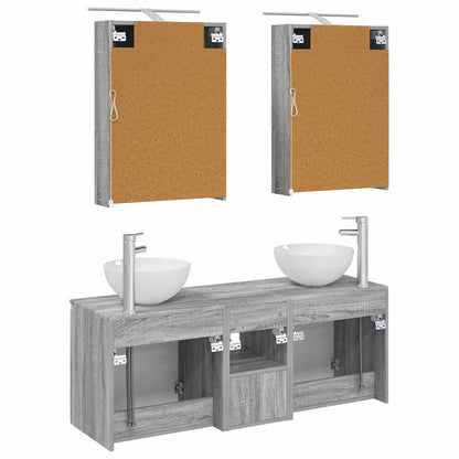 vidaXL Bathroom Cabinet Set 5 pcs Grey Sonoma 50 x 14.5 x 70 cm