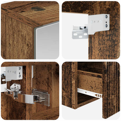 vidaXL Bathroom Cabinet Set 5 pcs Old Wood 50 x 14.5 x 70 cm