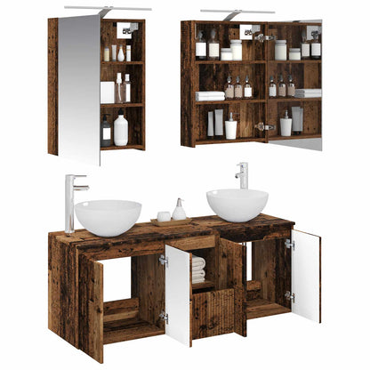 vidaXL Bathroom Cabinet Set 5 pcs Old Wood 50 x 14.5 x 70 cm