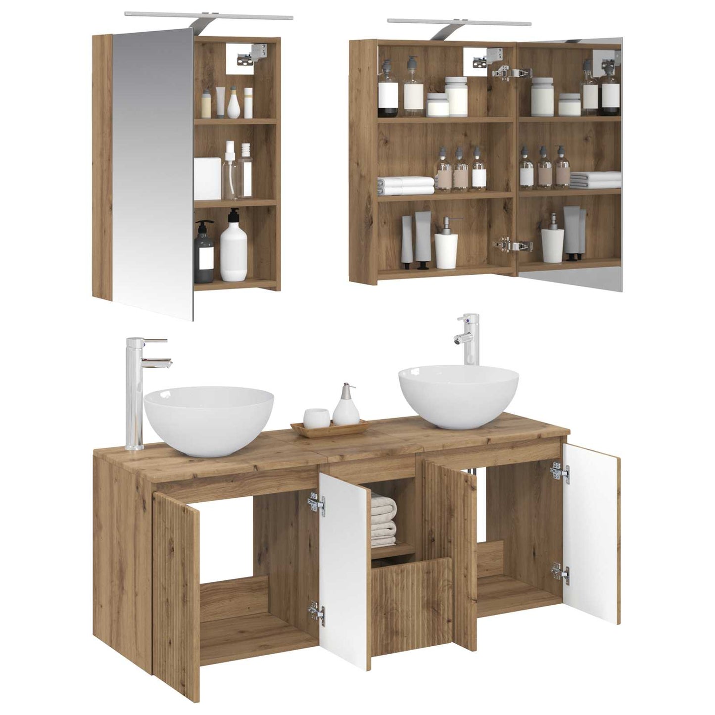 vidaXL Bathroom Cabinet Set 5 pcs Artisan Oak 50 x 14.5 x 70 cm