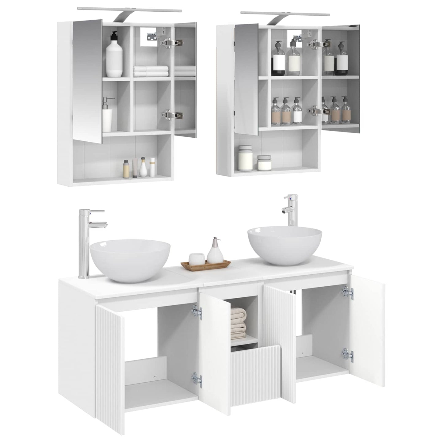 vidaXL Bathroom Cabinet Set 5 pcs White 50 x 14.5 x 70 cm