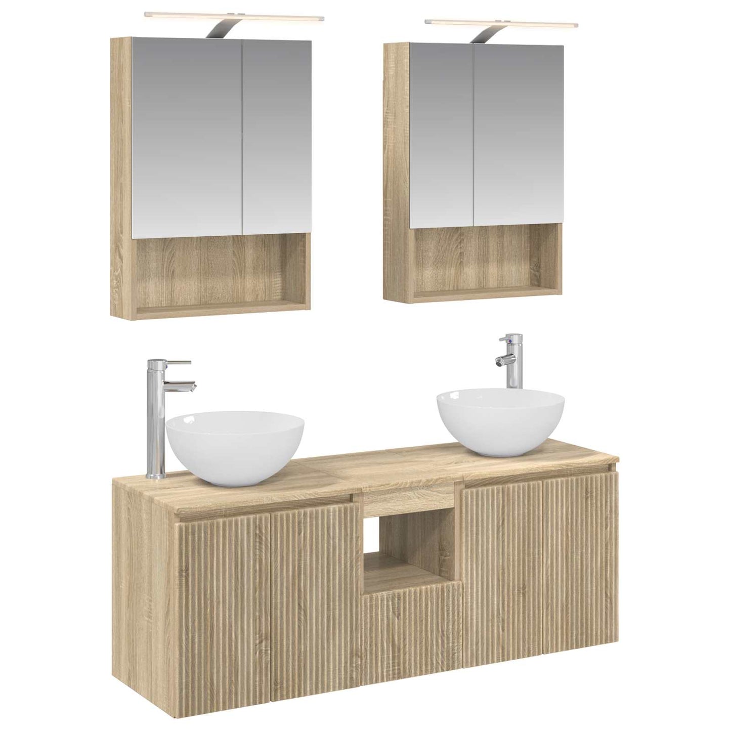 vidaXL Bathroom Cabinet Set 5 pcs Sonoma Oak 50 x 14.5 x 70 cm