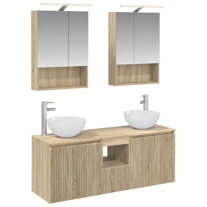 vidaXL Bathroom Cabinet Set 5 pcs Sonoma Oak 50 x 14.5 x 70 cm