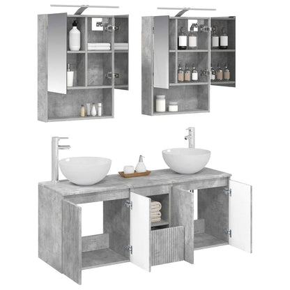 vidaXL Bathroom Cabinet Set 5 pcs Concrete Grey 50 x 14.5 x 70 cm
