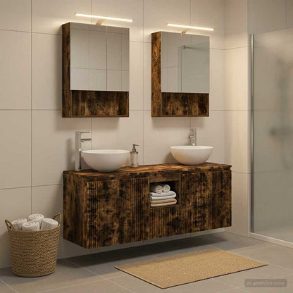 vidaXL Bathroom Cabinet Set 5 pcs Smoked Oak Engineered Wood
