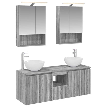 vidaXL Bathroom Cabinet Set 5 pcs Grey Sonoma 50 x 14.5 x 70 cm
