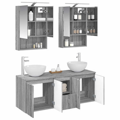 vidaXL Bathroom Cabinet Set 5 pcs Grey Sonoma 50 x 14.5 x 70 cm