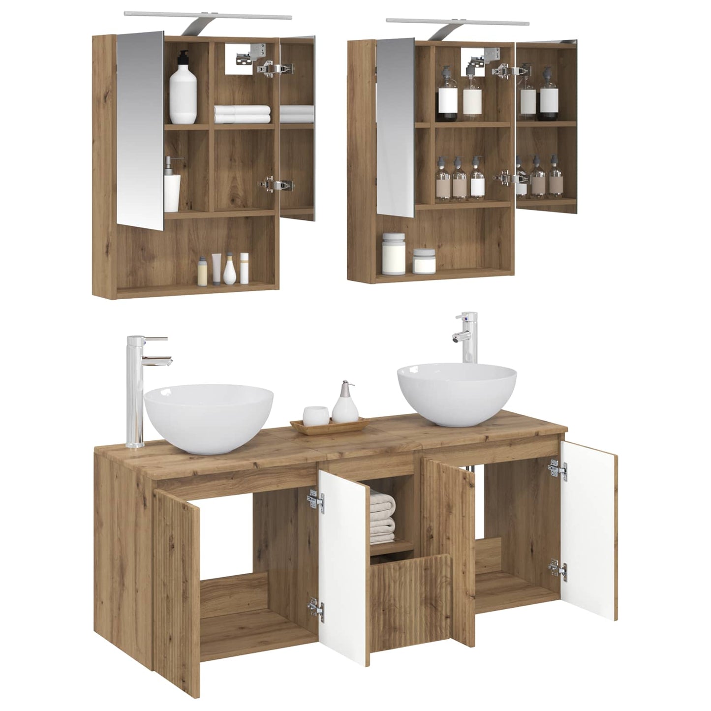 vidaXL Bathroom Cabinet Set 5 pcs Artisan Oak 50 x 14.5 x 70 cm