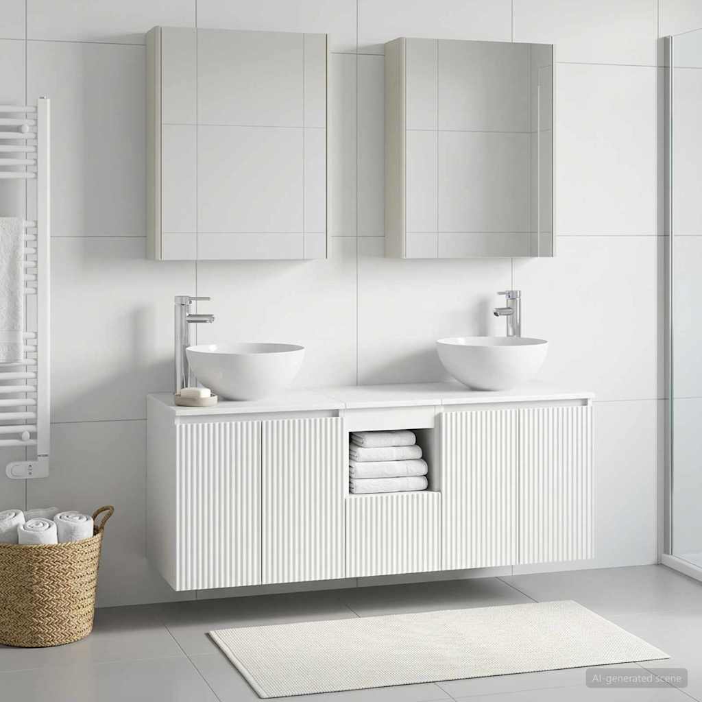 vidaXL Bathroom Cabinet Set 5 pcs White Engineered Wood