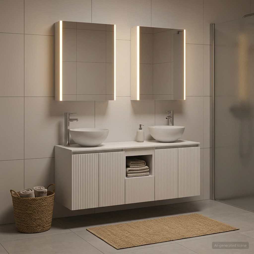 vidaXL Bathroom Cabinet Set 5 pcs White Engineered Wood
