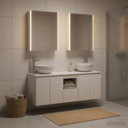 vidaXL Bathroom Cabinet Set 5 pcs White Engineered Wood
