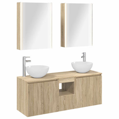 vidaXL Bathroom Cabinet Set 5 pcs Sonoma Oak 53 x 15.5 x 70 cm