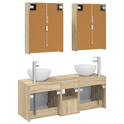 vidaXL Bathroom Cabinet Set 5 pcs Sonoma Oak 53 x 15.5 x 70 cm