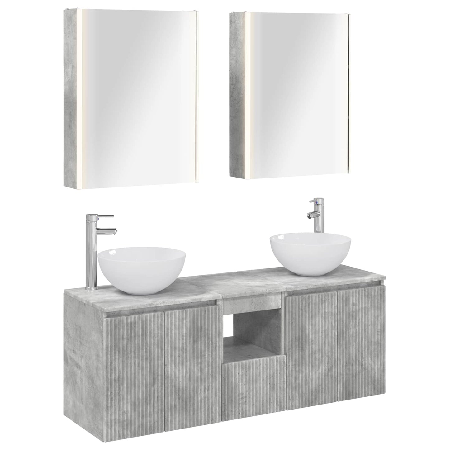 vidaXL Bathroom Cabinet Set 5 pcs Concrete Grey 53 x 15.5 x 70 cm