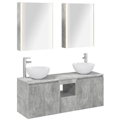 vidaXL Bathroom Cabinet Set 5 pcs Concrete Grey 53 x 15.5 x 70 cm