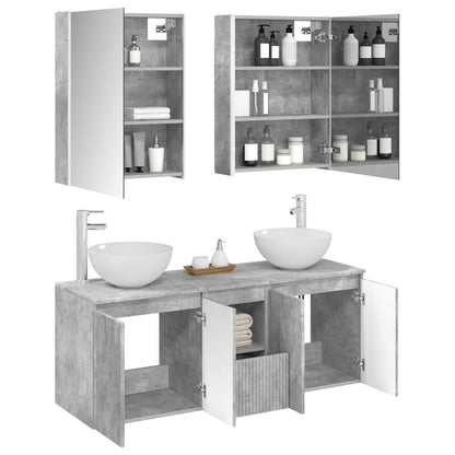 vidaXL Bathroom Cabinet Set 5 pcs Concrete Grey 53 x 15.5 x 70 cm