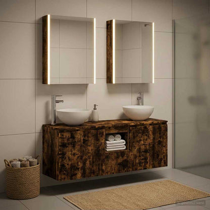 vidaXL Bathroom Cabinet Set 5 pcs Smoked Oak Engineered Wood
