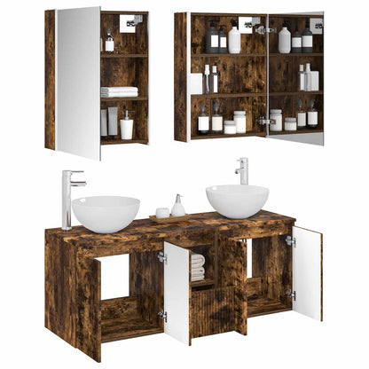 vidaXL Bathroom Cabinet Set 5 pcs Smoked Oak 53 x 15.5 x 70 cm