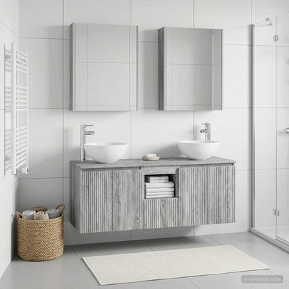 vidaXL Bathroom Cabinet Set 5 pcs Grey Sonoma Engineered Wood