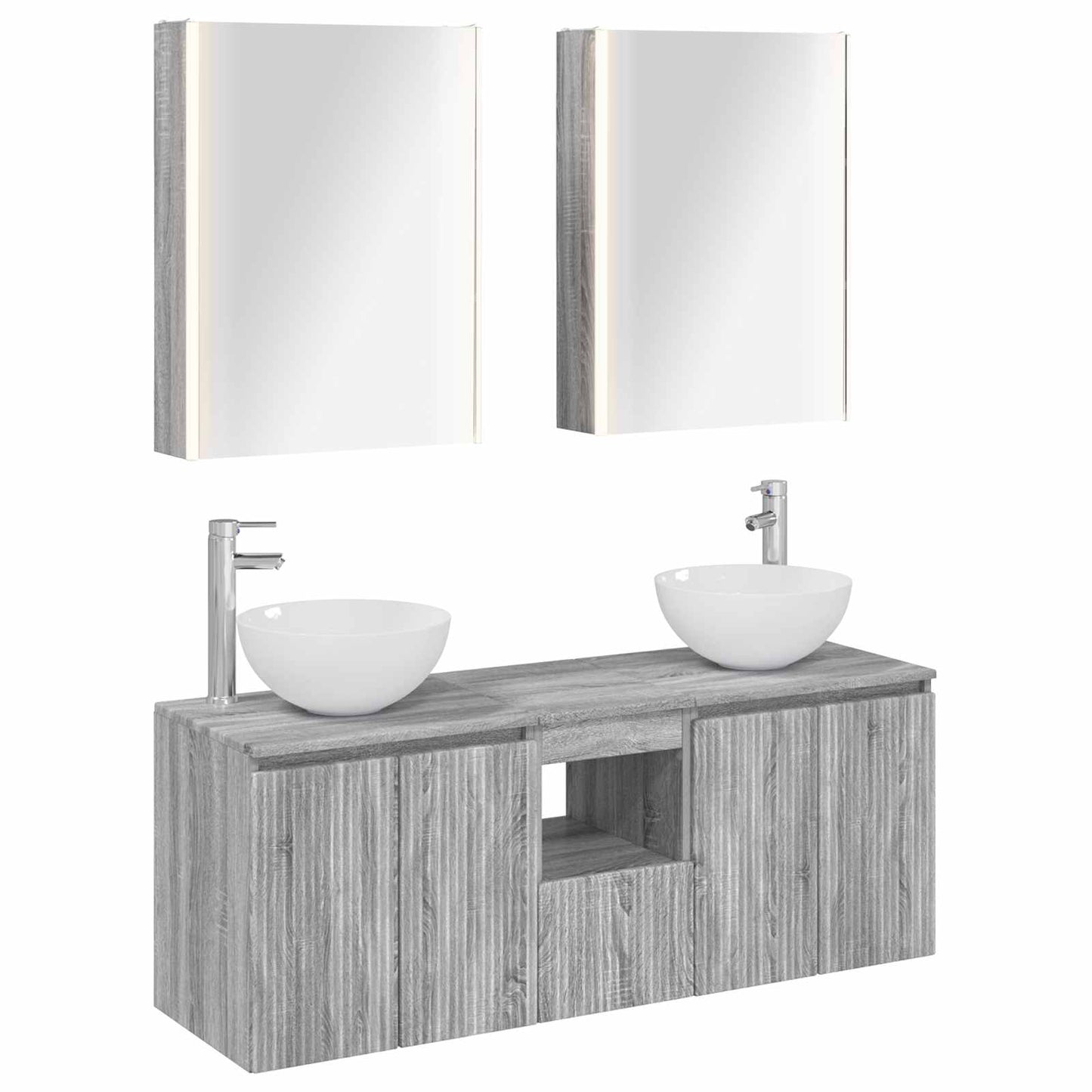 vidaXL Bathroom Cabinet Set 5 pcs Grey Sonoma 53 x 15.5 x 70 cm