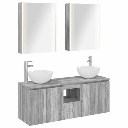 vidaXL Bathroom Cabinet Set 5 pcs Grey Sonoma 53 x 15.5 x 70 cm