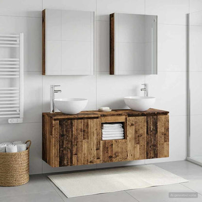 vidaXL Bathroom Cabinet Set 5 pcs Old Wood Engineered Wood