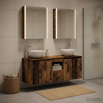 vidaXL Bathroom Cabinet Set 5 pcs Old Wood Engineered Wood