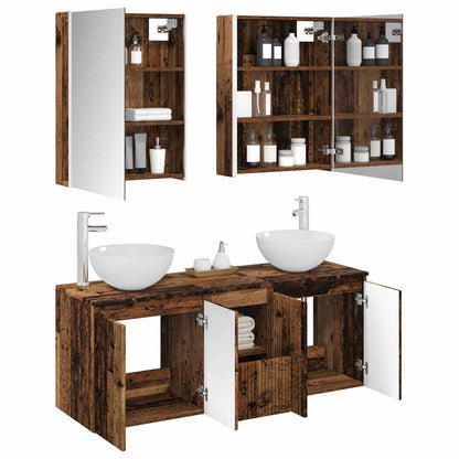 vidaXL Bathroom Cabinet Set 5 pcs Old Wood 53 x 15.5 x 70 cm