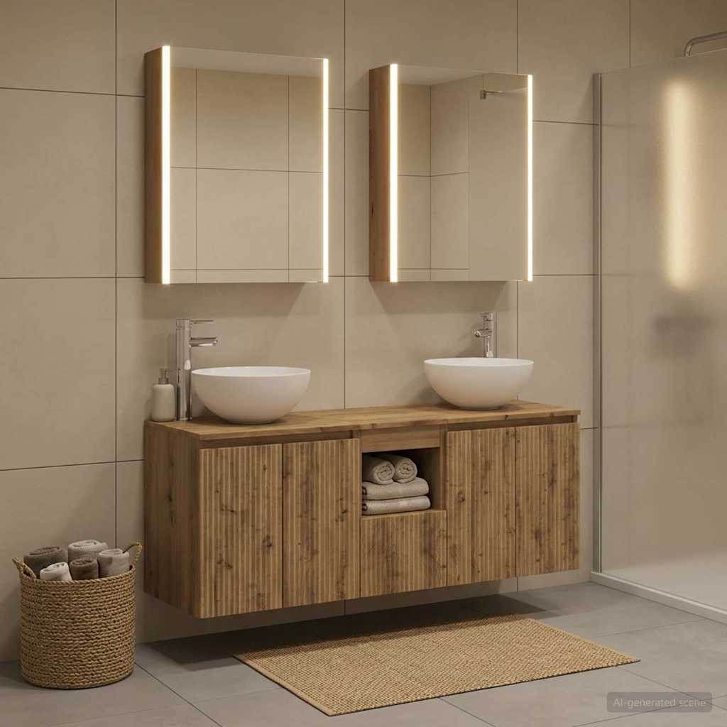 vidaXL Bathroom Cabinet Set 5 pcs Artisan Oak Engineered Wood