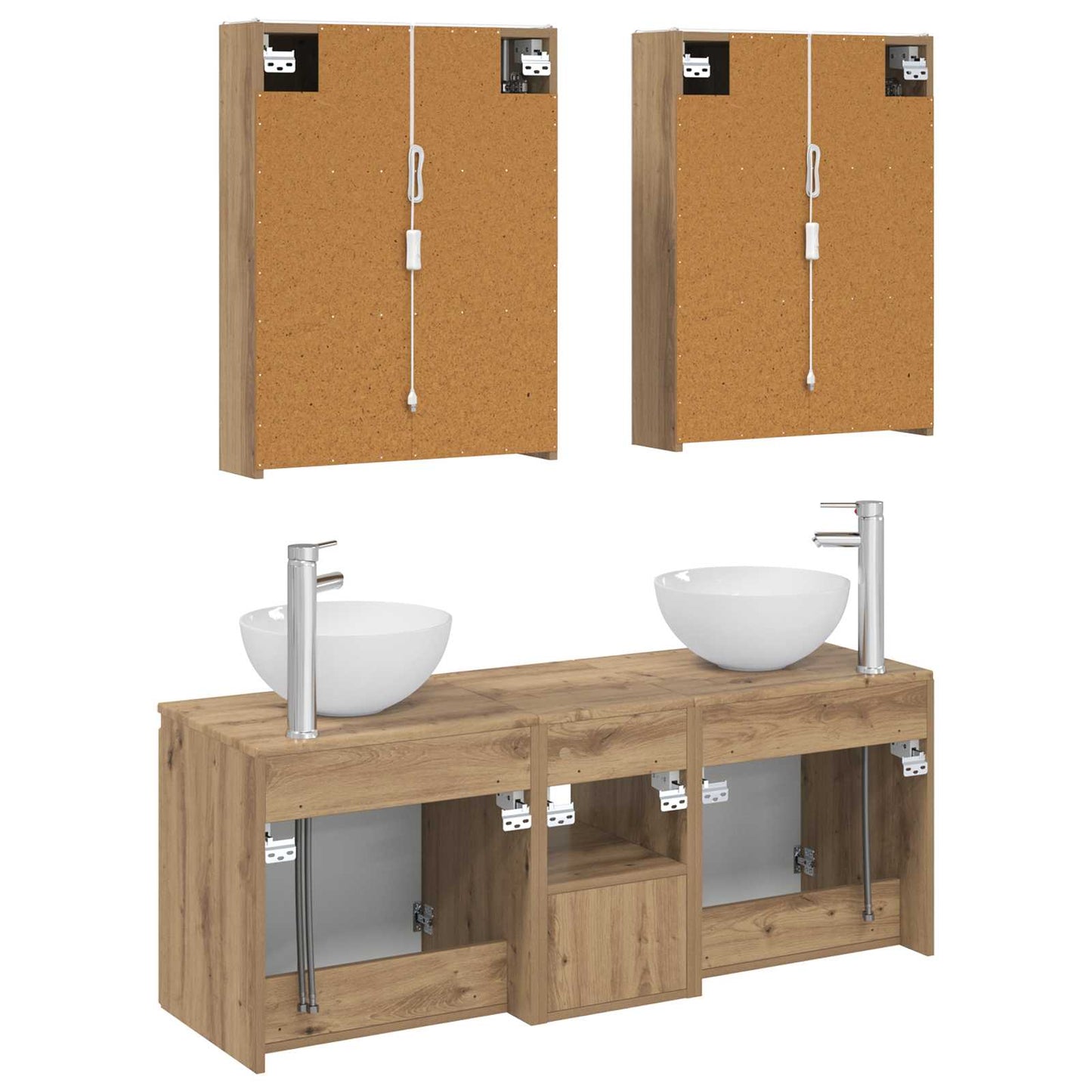 vidaXL Bathroom Cabinet Set 5 pcs Artisan Oak 53 x 15.5 x 70 cm