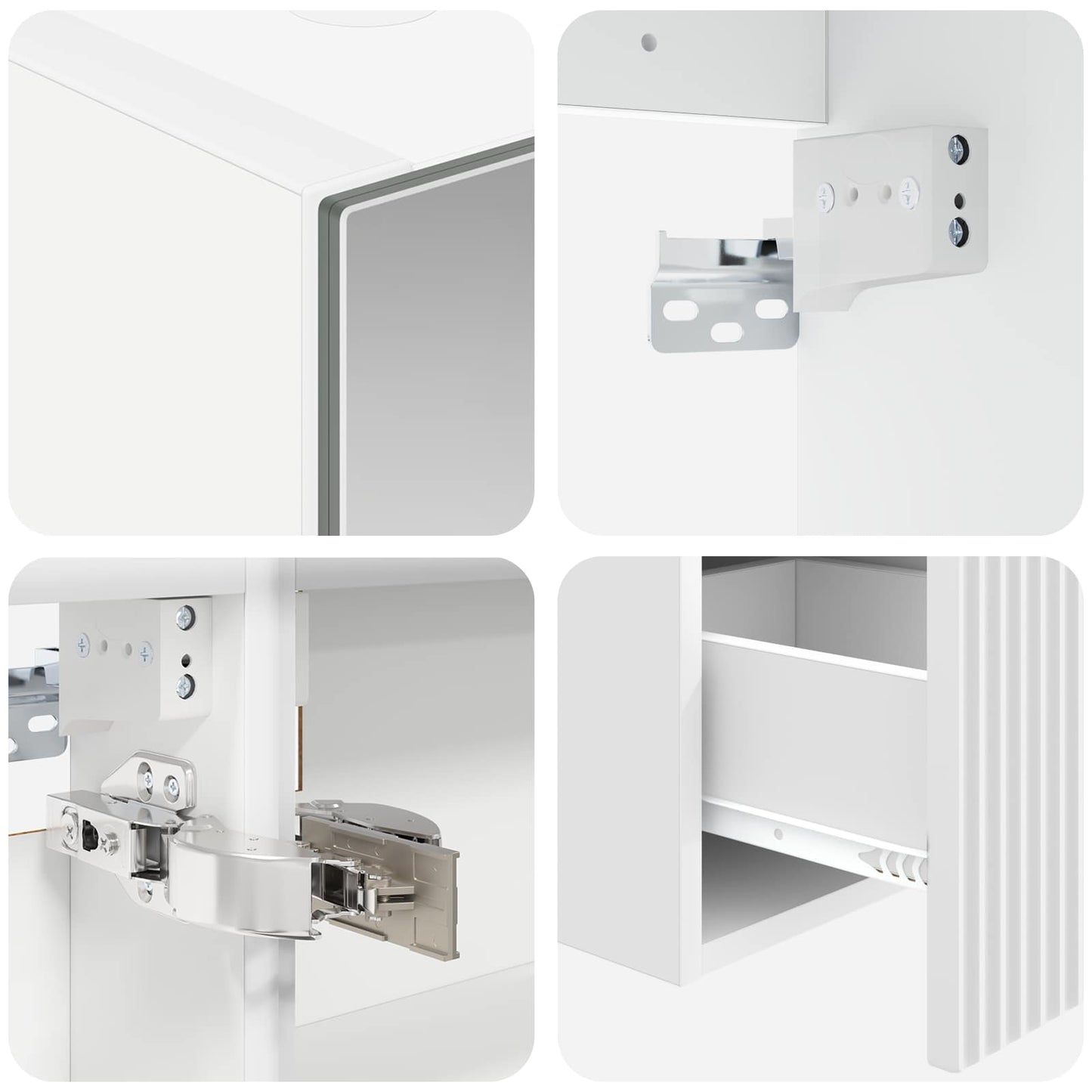 vidaXL Bathroom Cabinet Set 4 pcs White 100 x 14.5 x 70 cm