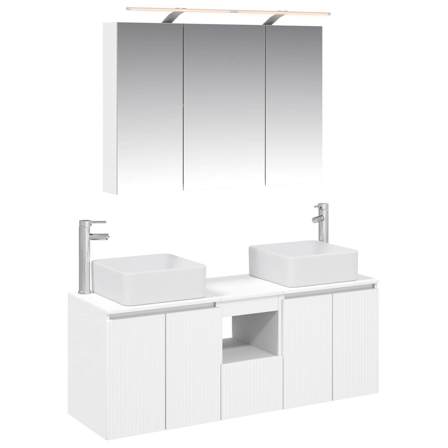 vidaXL Bathroom Cabinet Set 4 pcs White 100 x 14.5 x 70 cm