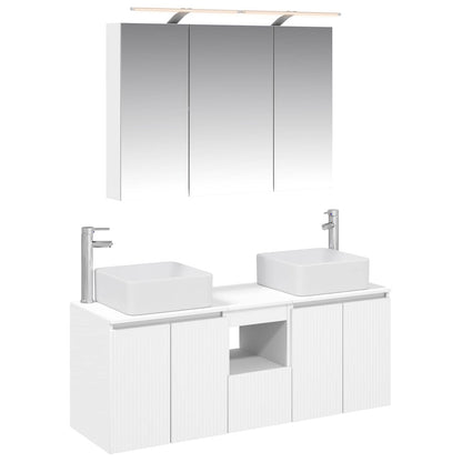 vidaXL Bathroom Cabinet Set 4 pcs White 100 x 14.5 x 70 cm