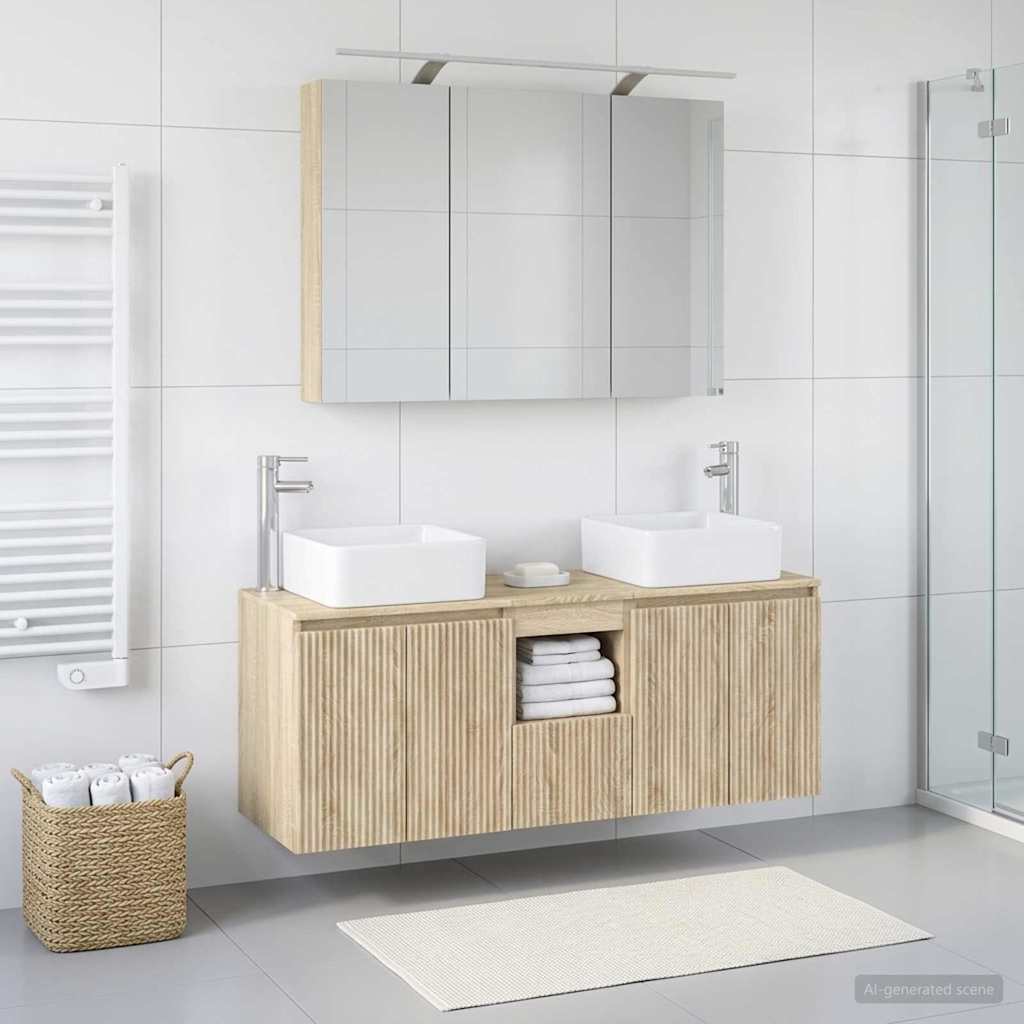 vidaXL Bathroom Cabinet Set 4 pcs Sonoma Oak Engineered Wood