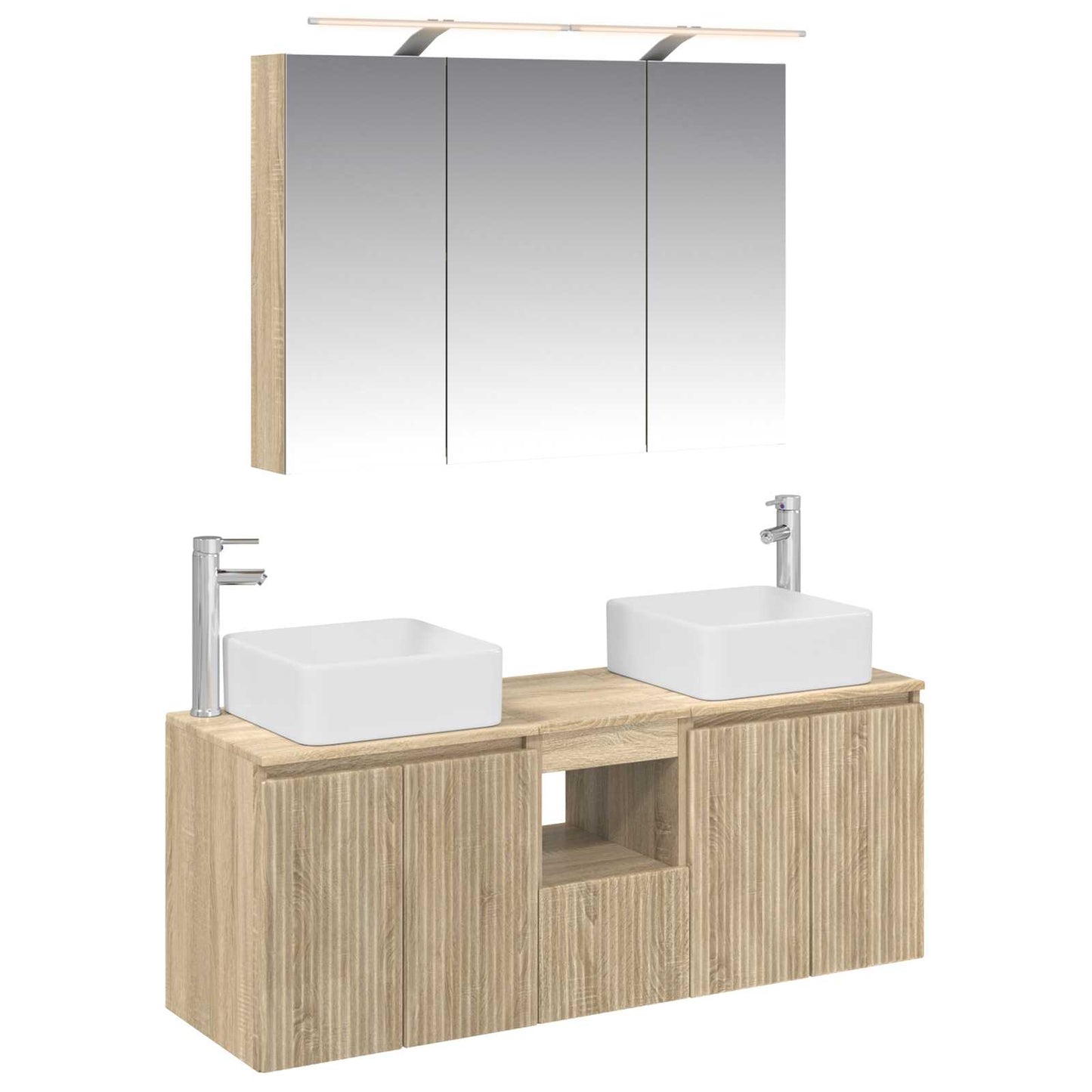vidaXL Bathroom Cabinet Set 4 pcs Sonoma Oak 100 x 14.5 x 70 cm