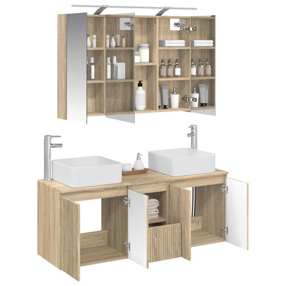 vidaXL Bathroom Cabinet Set 4 pcs Sonoma Oak 100 x 14.5 x 70 cm