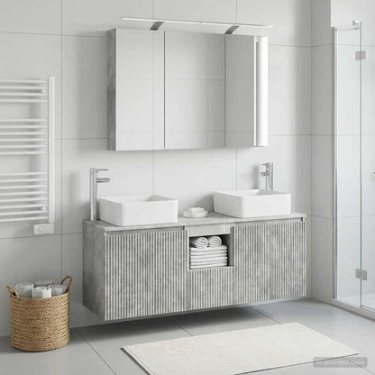 vidaXL Bathroom Cabinet Set 4 pcs Concrete Grey Engineered Wood