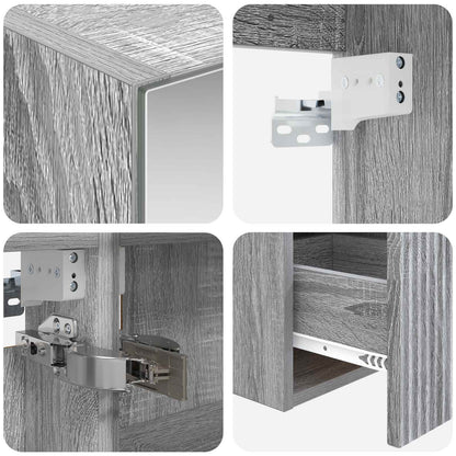 vidaXL Bathroom Cabinet Set 4 pcs Grey Sonoma 100 x 14.5 x 70 cm