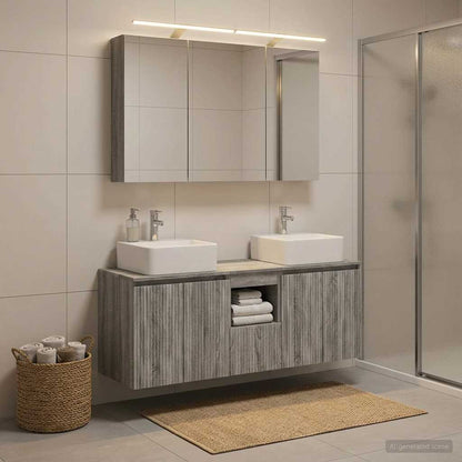 vidaXL Bathroom Cabinet Set 4 pcs Grey Sonoma Engineered Wood